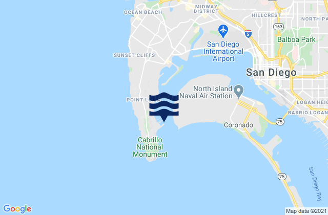 Mapa de mareas Ballast Point San Diego Bay, United States
