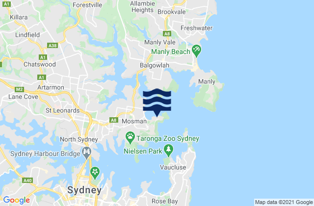 Mapa de mareas Balmoral Beach, Australia