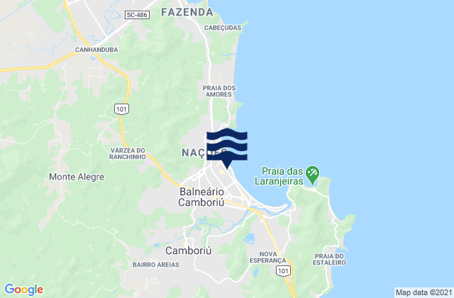 Mapa de mareas Balneario de Camboriu, Brazil
