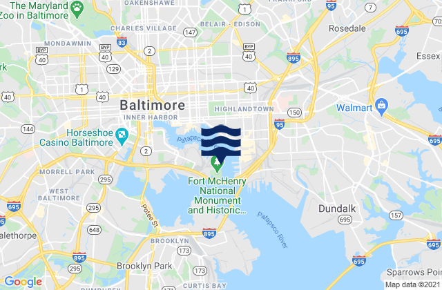 Mapa de mareas Baltimore Fort Mchenry, United States