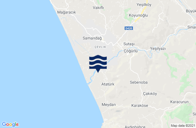Mapa de mareas Balıklıdere, Turkey