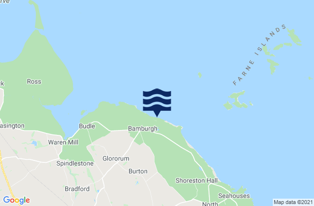 Mapa de mareas Bamburgh Beach, United Kingdom