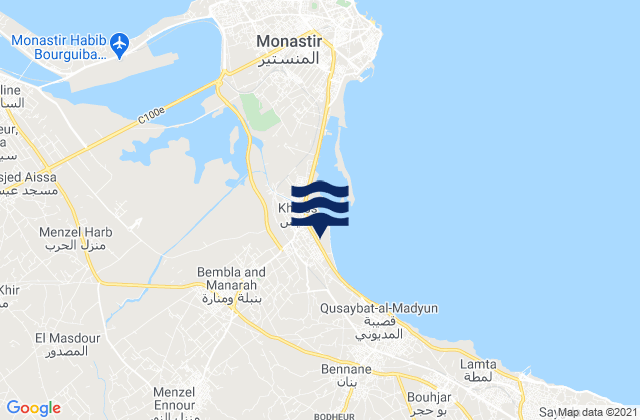 Mapa de mareas Banbalah, Tunisia