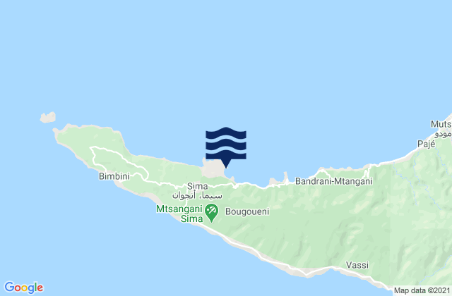 Mapa de mareas Bandajou, Comoros
