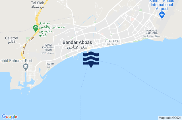 Mapa de mareas Bandar-e-Abbas, Iran