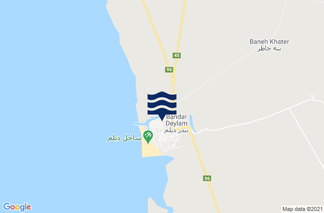 Mapa de mareas Bandar-e Deylam, Iran