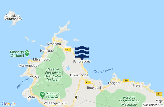 Mapa de mareas Bandraboua, Mayotte
