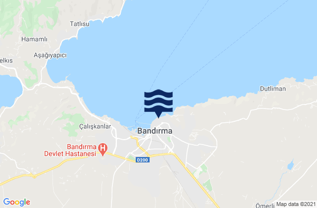 Mapa de mareas Bandırma, Turkey
