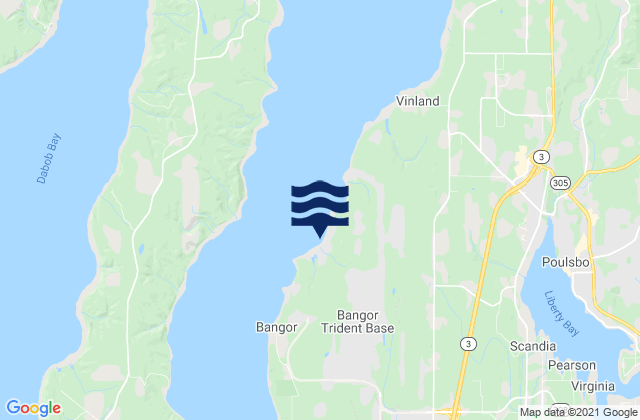 Mapa de mareas Bangor Trident Base, United States