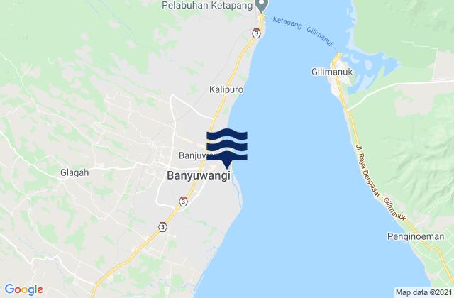 Mapa de mareas Banjuwangi (Bali Str), Indonesia