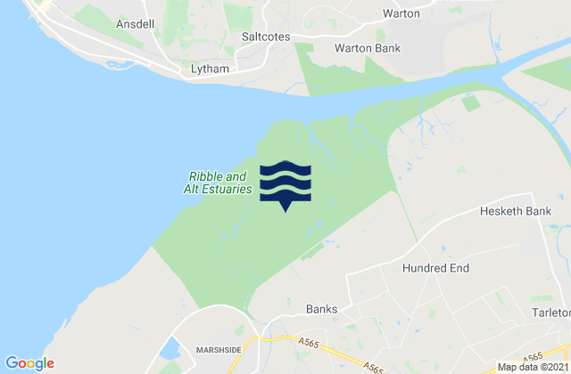 Mapa de mareas Banks, United Kingdom