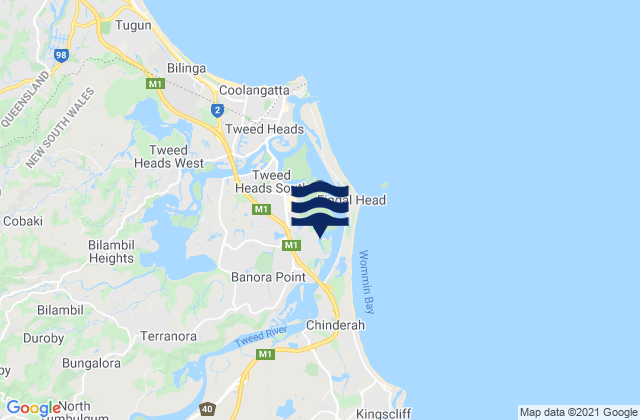 Mapa de mareas Banora Point, Australia