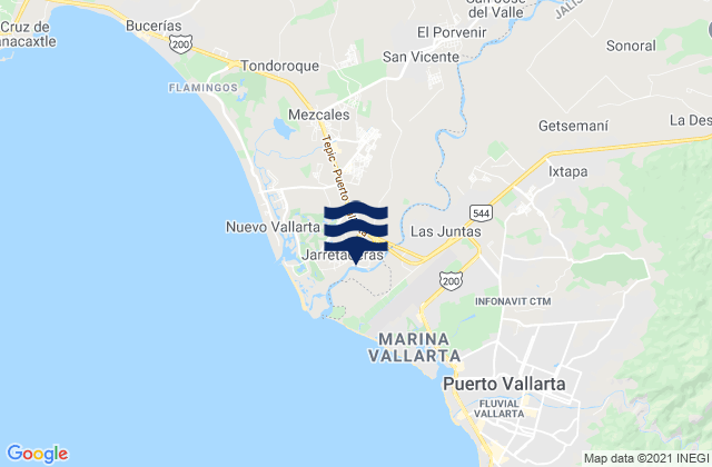 Mapa de mareas Banus Vallarta (Verde Vallarta), Mexico