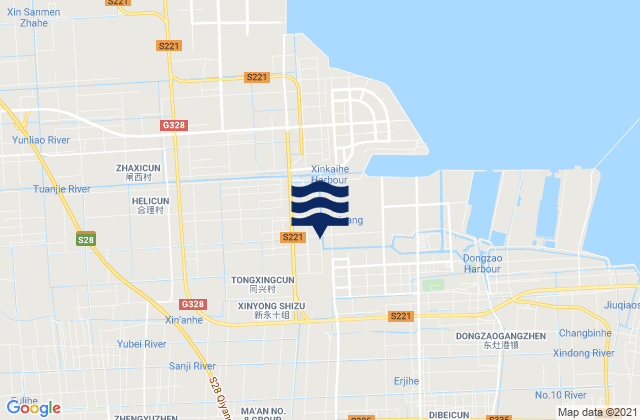 Mapa de mareas Baochang, China