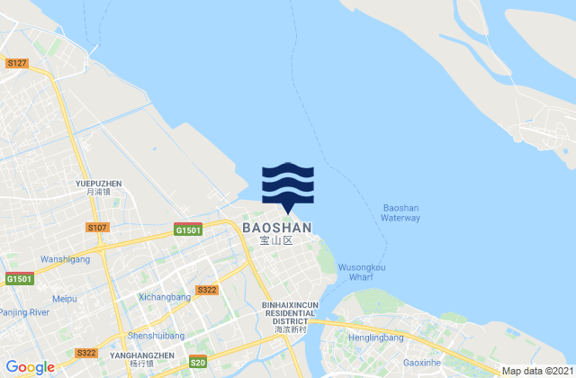 Mapa de mareas Baoshan, China