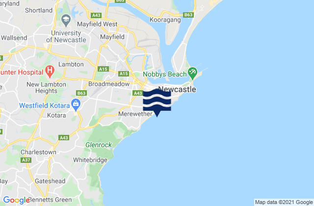 Mapa de mareas Bar Beach (Dixon Park), Australia