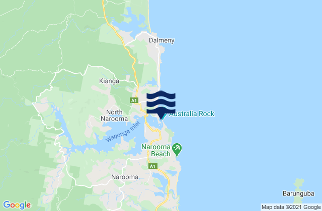 Mapa de mareas Bar Beach (Narooma), Australia