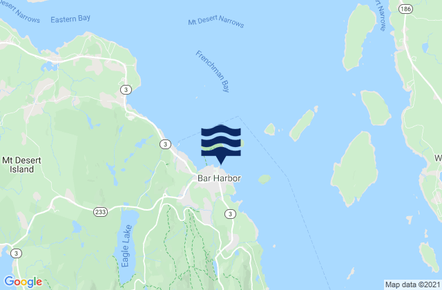 Mapa de mareas Bar Harbor, United States