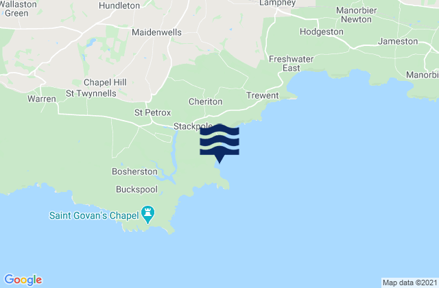Mapa de mareas Barafundle Bay, United Kingdom
