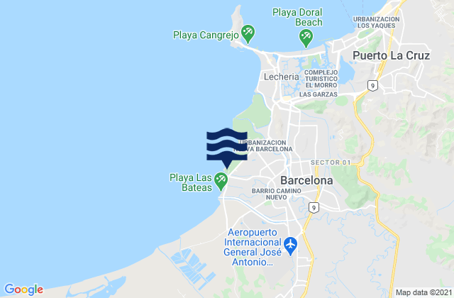 Mapa de mareas Barcelona, Venezuela
