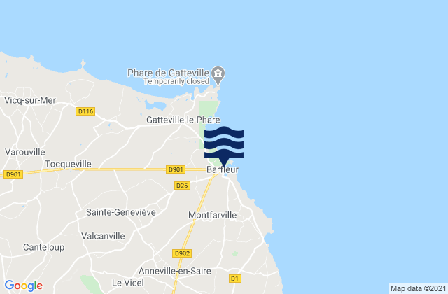 Mapa de mareas Barfleur, France