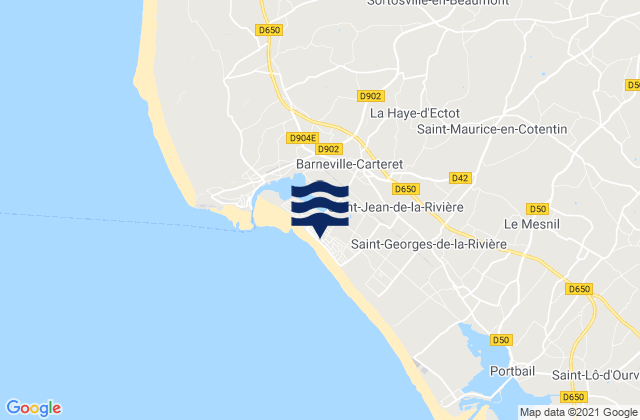 Mapa de mareas Barneville-Plage, France
