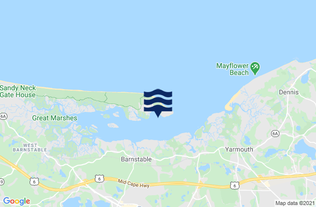 Mapa de mareas Barnstable Harbor Beach Point, United States