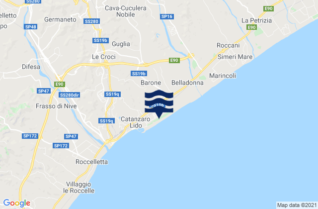 Mapa de mareas Barone, Italy