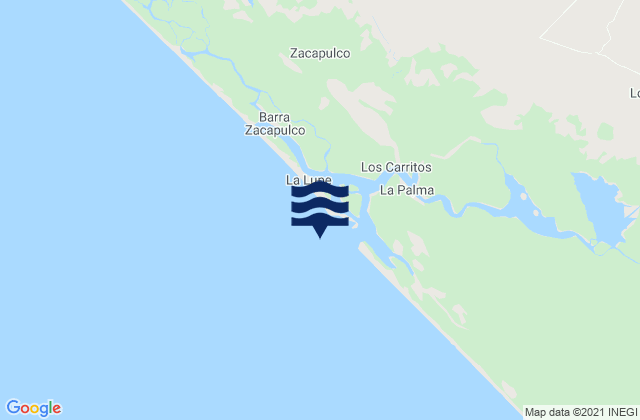 Mapa de mareas Barra Zacapulco, Mexico