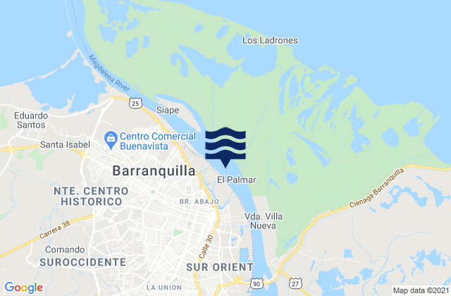 Mapa de mareas Barranquilla, Colombia