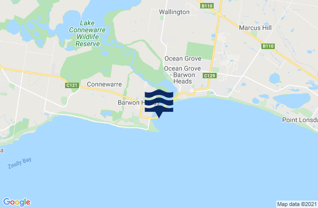 Mapa de mareas Barwon Heads, Australia