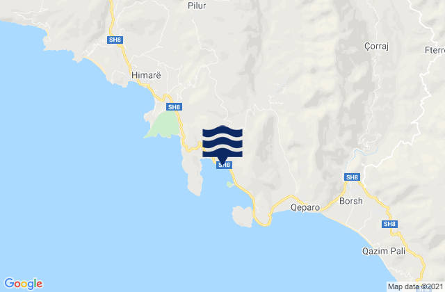 Mapa de mareas Bashkia Himarë, Albania