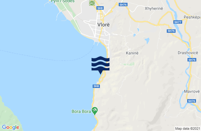 Mapa de mareas Bashkia Vlorë, Albania