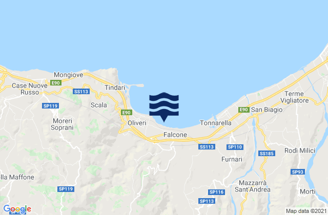Mapa de mareas Basicò, Italy