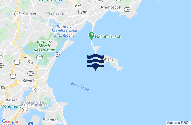 Mapa de mareas Bass Point, United States