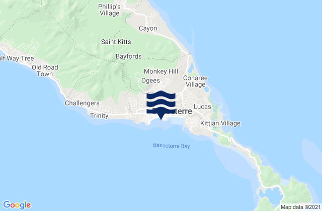 Mapa de mareas Basseterre, Saint Kitts and Nevis
