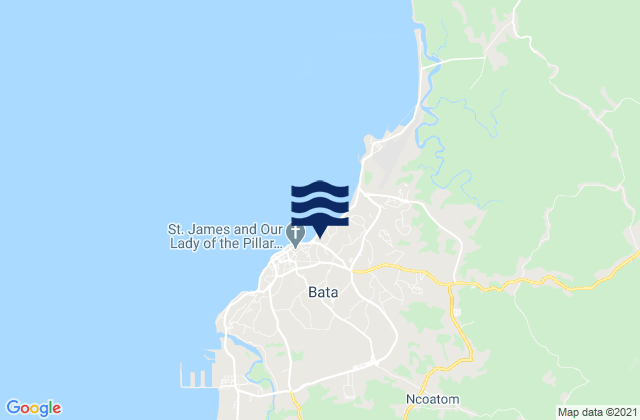 Mapa de mareas Bata Bay Rio Muni, Equatorial Guinea