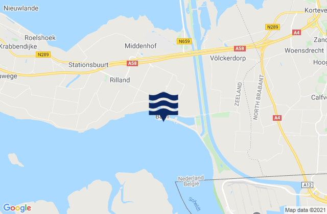Mapa de mareas Bath, Netherlands