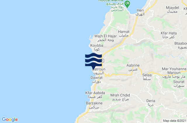 Mapa de mareas Batroun or Colonel, Lebanon