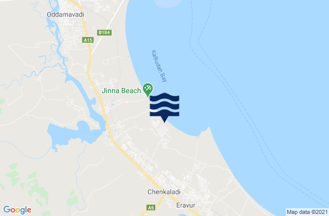 Mapa de mareas Batticaloa District, Sri Lanka