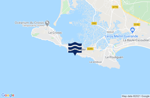 Mapa de mareas Batz-sur-Mer, France