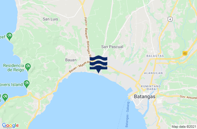 Mapa de mareas Bauan, Philippines