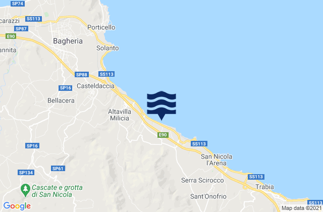 Mapa de mareas Baucina, Italy