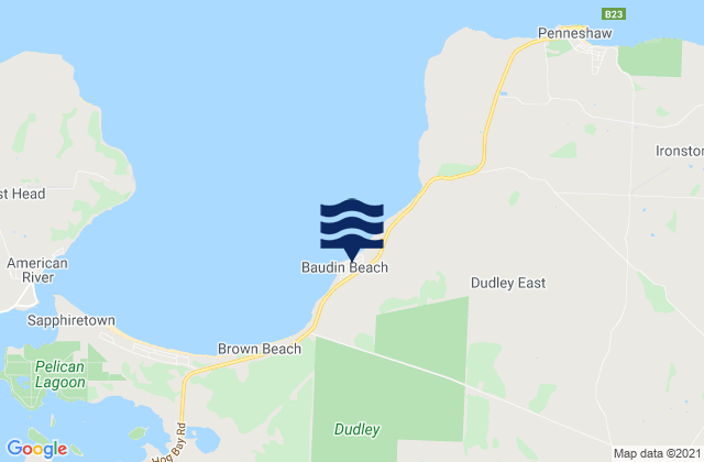 Mapa de mareas Baudin Beach, Australia