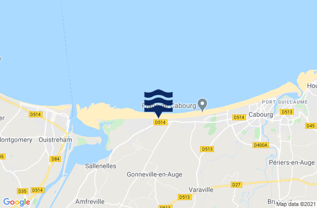 Mapa de mareas Bavent, France