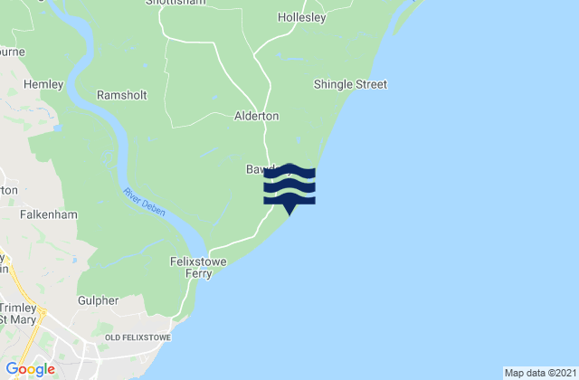 Mapa de mareas Bawdsey, United Kingdom