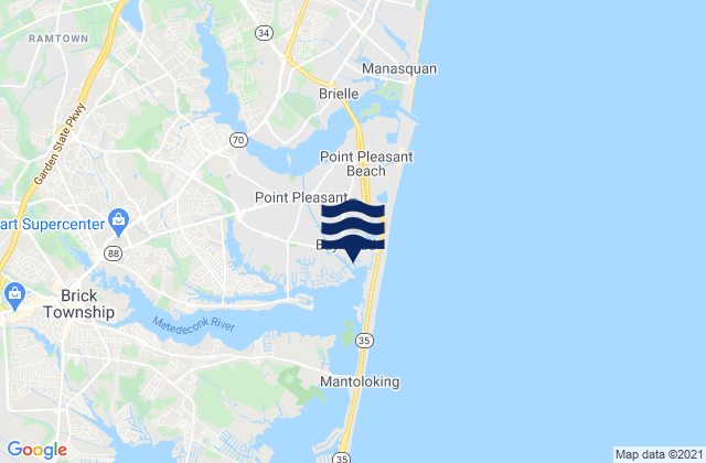 Mapa de mareas Bay Head, United States