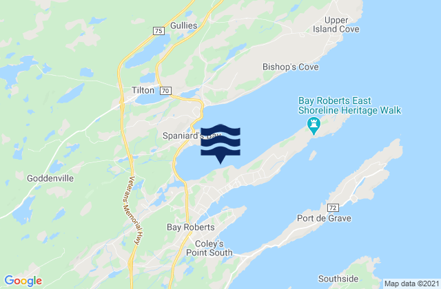 Mapa de mareas Bay Roberts Harbour, Canada