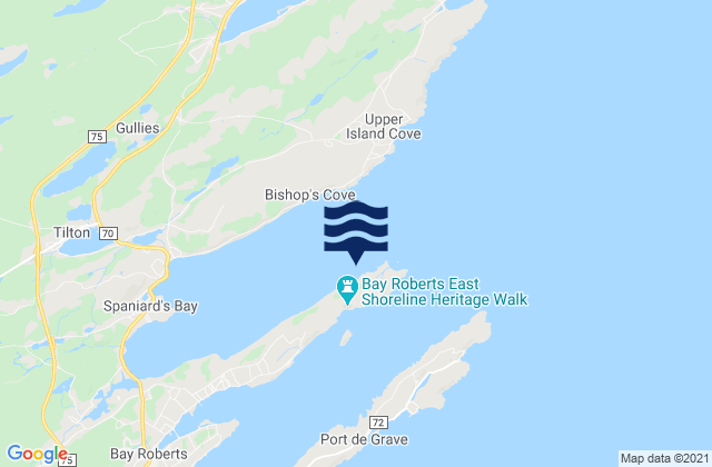 Mapa de mareas Bay Roberts, Canada