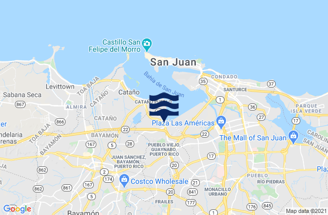 Mapa de mareas Bayamón Barrio-Pueblo, Puerto Rico